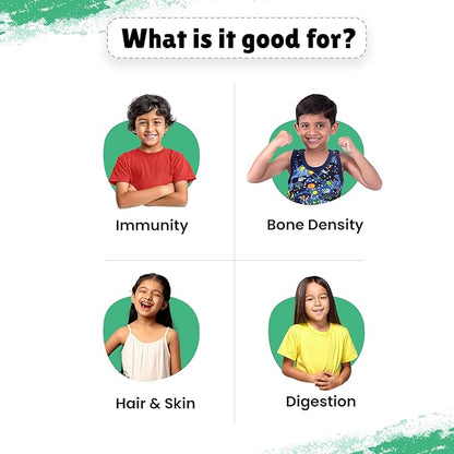Multivitamin Gummies for Kids |7-12 Years| No Added Sugar |DHA, Vitamin D3, B12, C, Zinc & Iron | Immunity & Bone Health | No Preservatives I Gluten Free I Strawberry Flavour I 30 Day Pack