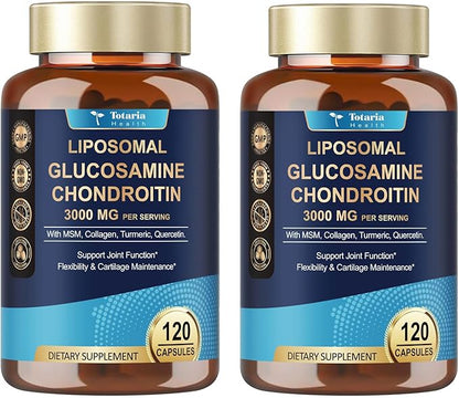 (2 Packs) Glucosamine Chondroitin MSM Collagen, 3000MG HSA FSA Eligible Items Only List for Men & Woman, Hsa Store Eligible Items Supplement, Glucosamine Chondroitin Sulfate 120 Capsules Made in USA
