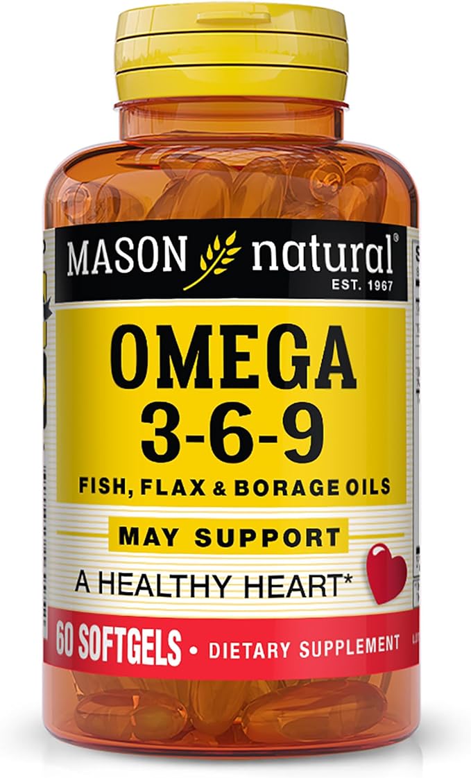 MASON NATURAL Omega 3-6-9,Fish,FLX,BRG 60 Sgel Ea 1