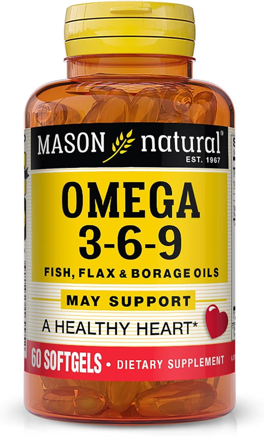 MASON NATURAL Omega 3-6-9,Fish,FLX,BRG 60 Sgel Ea 1