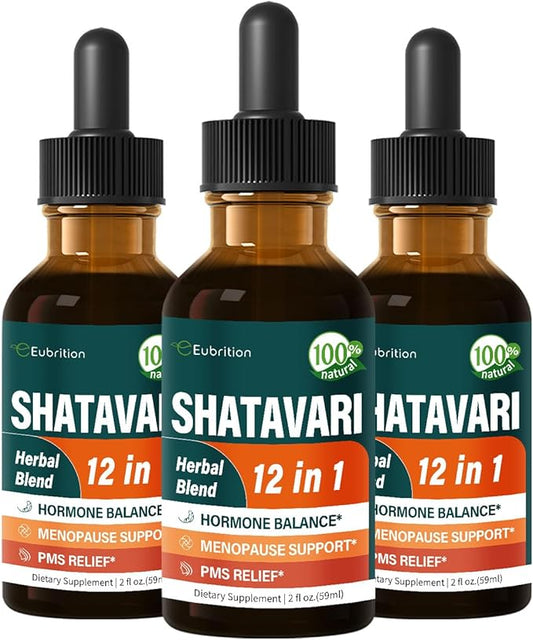 Shatavari Hormone Harmony Drops for Menopause Relief & PMS Support, 12-in-1 Herbal Blend with Wild Yam & Vitex Berry, 6oz