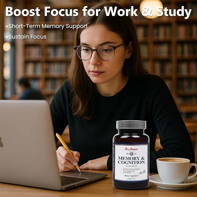 Dr. Brian Focus Supplement, Brain Supplements for Memory and Focus - Extra Strength Nootropic Supports Concentration, Mental Clarity, Brain Health for Men & Women - 30 Capsules