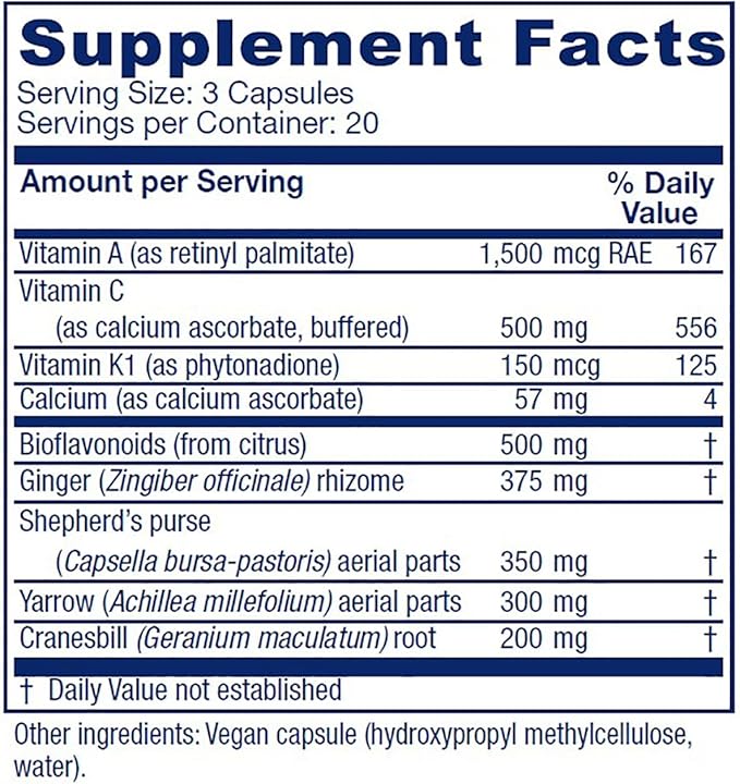 Vitanica Slow Flow, Menstrual Flow Support, Vegan, 60 Capsules (Slow Flow Pro Logo)