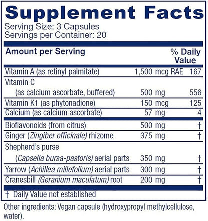 Vitanica Slow Flow, Menstrual Flow Support, Vegan, 60 Capsules (Slow Flow Pro Logo)