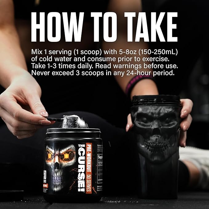 JNX SPORTS The Curse! Pre Workout Powder for Men & Women, Caffeine, Beta-Alanine, Creatine, L-Citrulline, 50 Servings, Sour Candy Flavor – Boost Energy, Strength & Focus