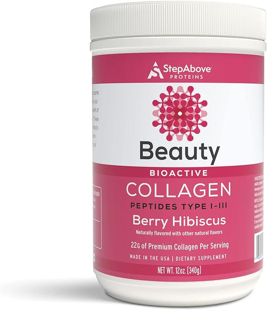 Beauty Collagen Peptides, Berry Hibiscus, 12 Oz