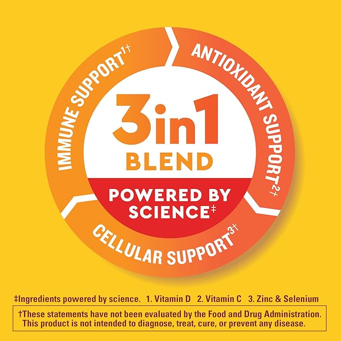Nature Made Wellblends ImmuneMAX Gummies, Vitamin C 1000mg + Zinc, Selenium, & Vitamin D3 5000 IU, Immune Support Supplement, 42 Gummies
