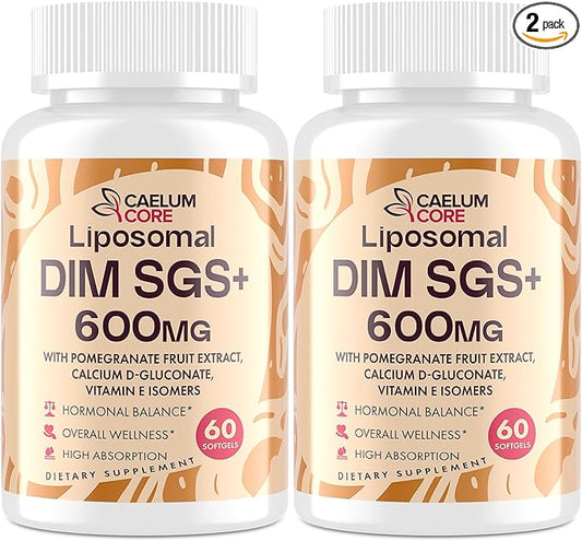 Liposomal DIM SGS Supplement - Hormone Supplement for Women & Men, Estrogen Supplements Contains Sulforaphane Glucosinolate, Vitamin E, Pomegranate Fruit - Support Detox and Antioxidant (2 Pack)