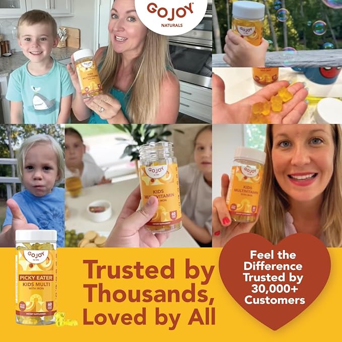 Picky Eater Kids Multivitamin Gummies with Iron - Sugar Free Chewable Iron Supplement for Toddlers & Children 3 & Up - Essential Kids Vitamins for Growth & Development