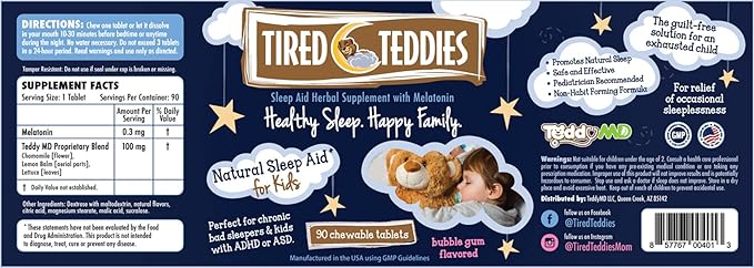 Melatonin (0.3 mg) Herbal Supplement for Kids - chewable Tablets