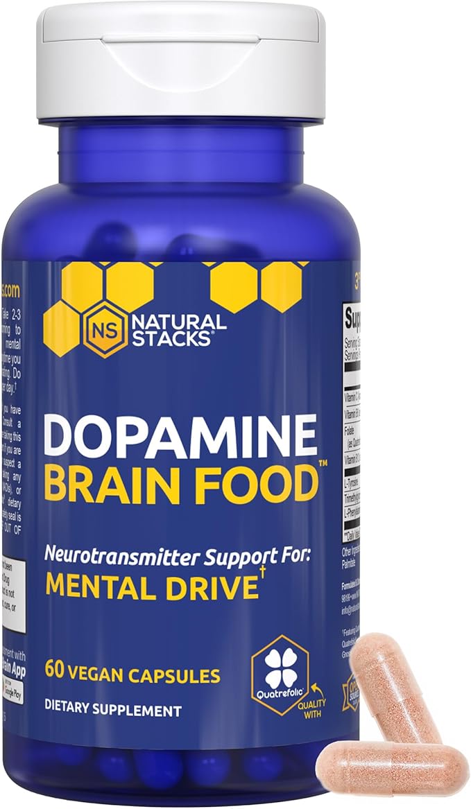 NATURAL STACKS Ginkgo Biloba + Dopamine Brain Food Bundle - Supports Focus & Mental Drive* - 120 Capsules
