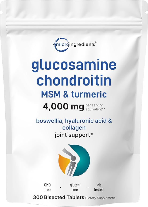 Glucosamine Chondroitin MSM & Turmeric 4,000mg Equivalent, 300 Bisected Tablets | Joint Health & Mobility Support for Women & Men | 7-in-1 with Boswellia, Hyaluronic Acid & Collagen Complex