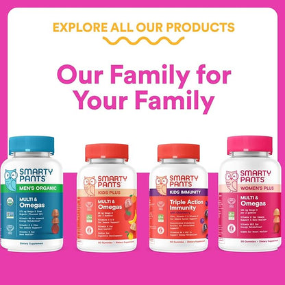 SmartyPants Teen Girl Multivitamin Gummies - Improved Formula: Omega 3 (DHA/EPA), Vitamin C, D3, B12, Vitamin A, K & Zinc, Biotin to Support Hair, Skin & Nails, Gluten Free, 60 Count (30 Day Supply)
