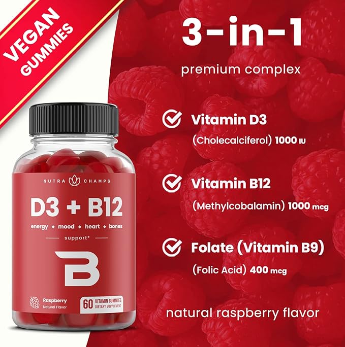 NutraChamps Vitamin B12 Gummies and Elderberry Gummies Bundle