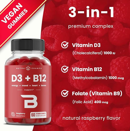 NutraChamps Vitamin B12 Gummies and Elderberry Gummies Bundle