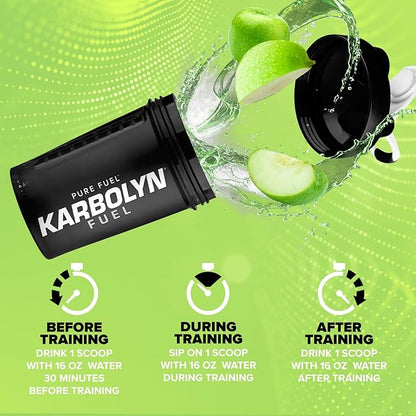 EFX Sports Karbolyn Fuel | Fast-Absorbing Carbohydrate Powder | Carb Load, Sustained Energy, Quick Recovery | Stimulant Free | 18 Servings (Green Apple)