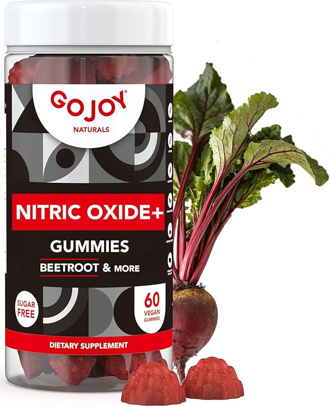 Vegan Sugar Free Nitric Oxide Gummies with Beet Root, L-Citrulline, Hawthorn Berry, Pine Bark - Nitric Oxide Supplements for Men & Women (60 Count)