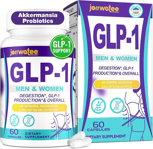 GLP-1 Supplements, GLP1 Probiotic for Women & Men, Natural GLP-1 with Akkermansia Probiotic, GLP 1 Supplement for Digestion, Energy, Daily GLP-1 Levels* & Overall Health, 60 Counts