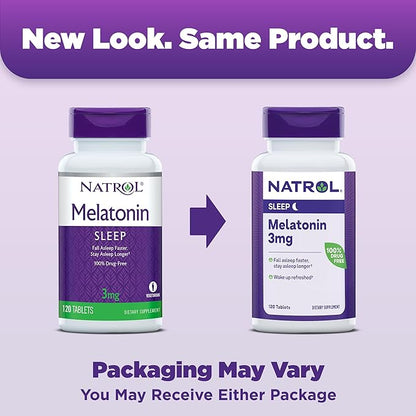 Natrol Melatonin 3 mg, Dietary Supplement for Restful Sleep, Sleep Supplements for Adults, 120 Melatonin Tablets, 120 Day Supply