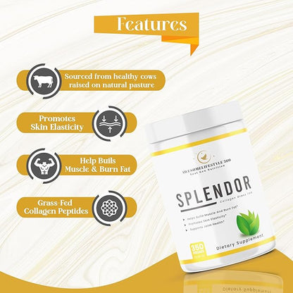Awesomelifestyle360 Next Gen Nutrition Splendor Collagen Grass Fed, Splendor Grass-Fed Collagen Peptides Powder is Made Using Collagen peptides, Type I & Type III Collagen peptides from Healthy Cows