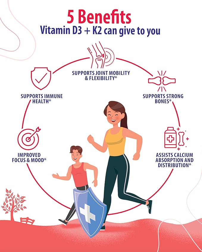 Magnesium Gummies for Kids & Vitamin D3 K2 Gummies 5000 IU - Immune & Bone Support - Sugar-Free Vitamin D Gummy Supplement - High-Absorption, Vegan, Gluten-Free Gummies for Adults