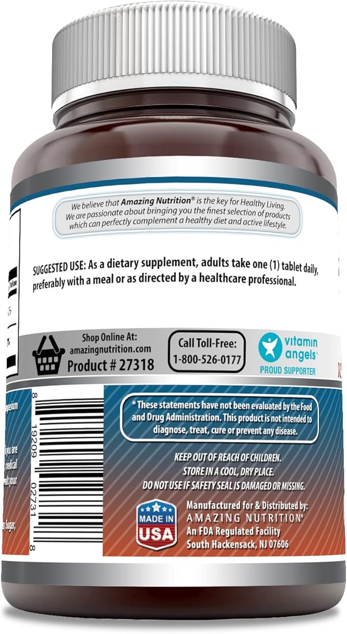Amazing Formulas Calcium 600 Mg Plus Vitamin D3 400 IU Tablets | Non-GMO Supplement | Gluten Free | Made in USA (250, Tablets)
