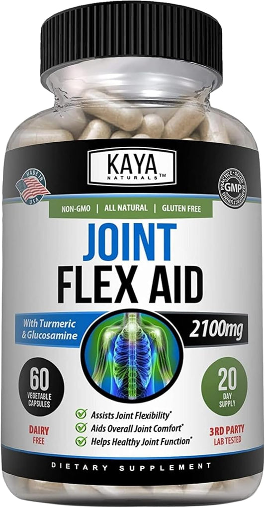 Kaya Naturals Mobility Flex Aid - Mobility Support Supplement for Men and Women - Turmeric Capsules - for Knee Support and Mobility Health (60 Count)