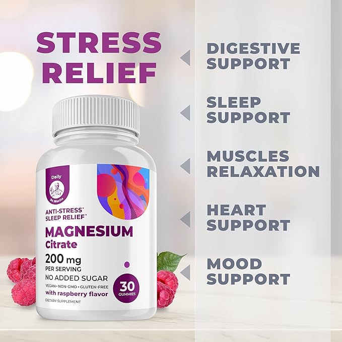 Elderberry Gummies for Kids and Magnesium 200 mg Gummies Sugar-Free - Healthy Immune System Booster and Health Support with Elderberries Extract with Magnesium Calm Chews for Kids & Adults Sugar-Free