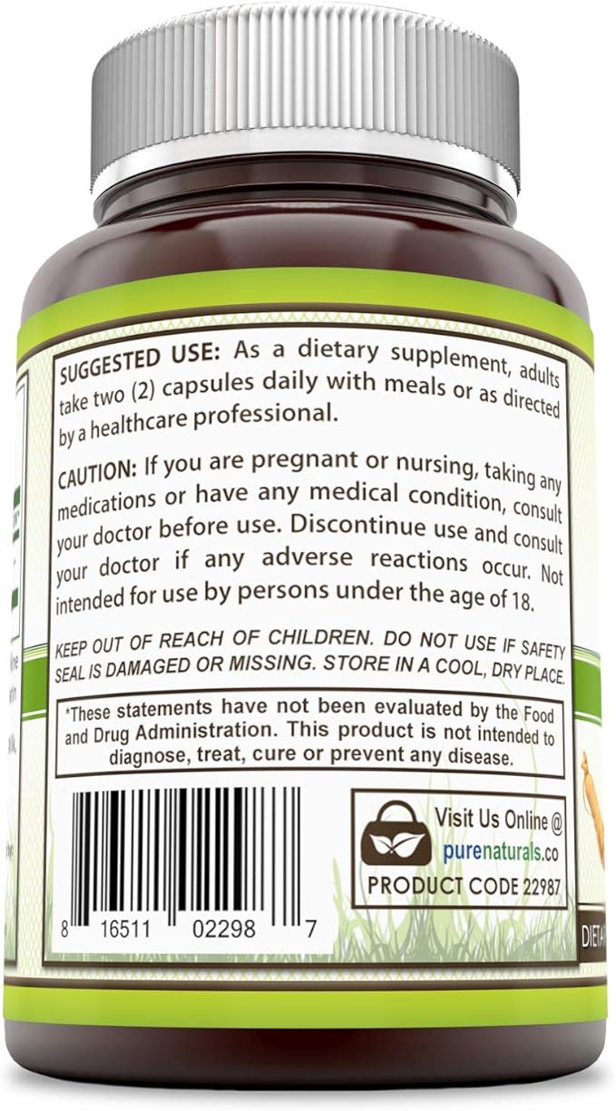 Pure Naturals Ginseng Complex - 1000mg per Serving, 120 Capsules Per Bottle - Supports Healthy Immune Function, Brain Health, Promotes Energy Performance and More
