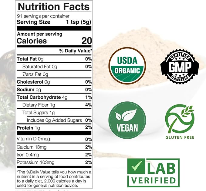 Organic, Raw Peruvian Black Maca Root Powder - Premium USDA Certified, Ideal for Men & Women, Boost Workouts, Enhance Muscle Recovery, Non-GMO, Vegan Superfood, 16 oz