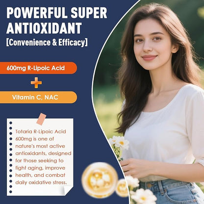 (2 Packs) R Alpha Lipoic Acid 600mg - ALA Supplement Capsules for Neuropathy Support Supplement Antioxidant, Nerve Health, Liver Detox, Metabolism and Cell Energy, Anti-Aging, Non-GMO, Gluten Free