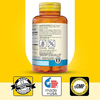 Mason Natural Calcium Magnesium & Zinc, 300,Day Supply, Supports Normal Bone Health & Immune System Booster, 3 Pack