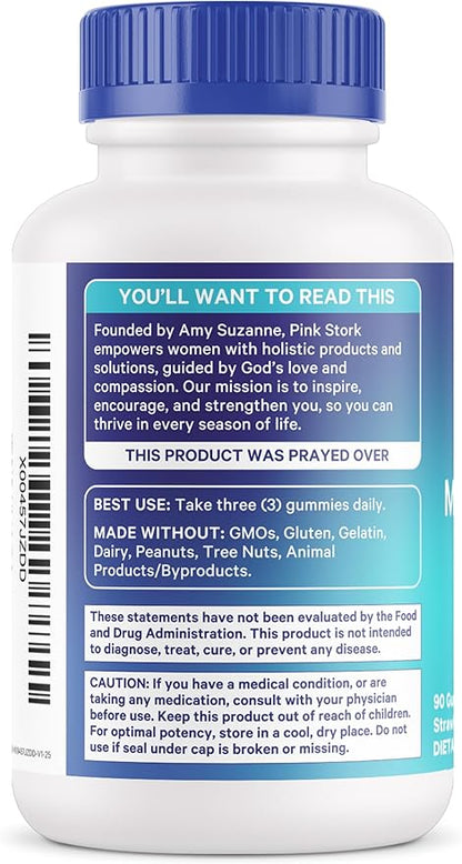 Blue Stork Fertility Supplement Gummies for Men - Male Prenatal Vitamins, Conception Support for Him - Reproductive Health, Hormonal Balance & Motility - 90 Count