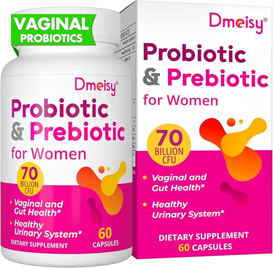 Vaginal Probiotics, 70 Billion CFU Probiotics for Women, 13-in-1 Womens Probiotic & Organic Prebiotics for Vaginal, Urinary, pH Balance, Immune, Gut & Digestive, Bloating Health - 2 Months Supply
