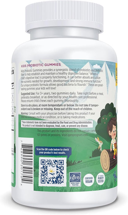 Nordic Naturals Kids Nordic Flora Probiotic Gummies, Merry Berry Punch - 60 Gummies - 1.5 Billion CFU & Prebiotic Fiber - Non-GMO, Vegan - 30 Servings