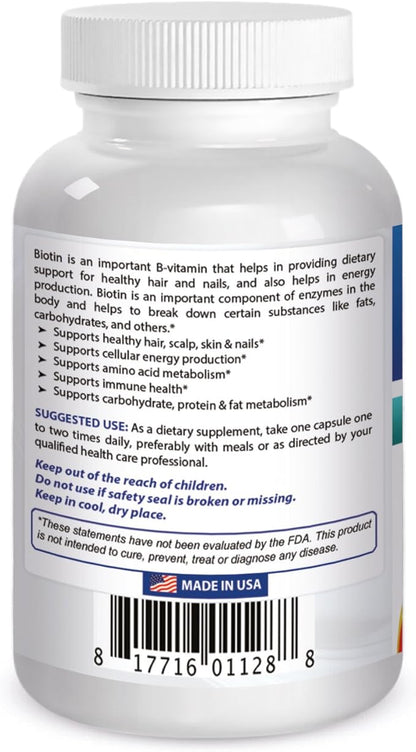 Best Naturals Maximum Potency Biotin 10,000 Mcg for Healthier and Longer Hair Growth Support Formula, 200 Count