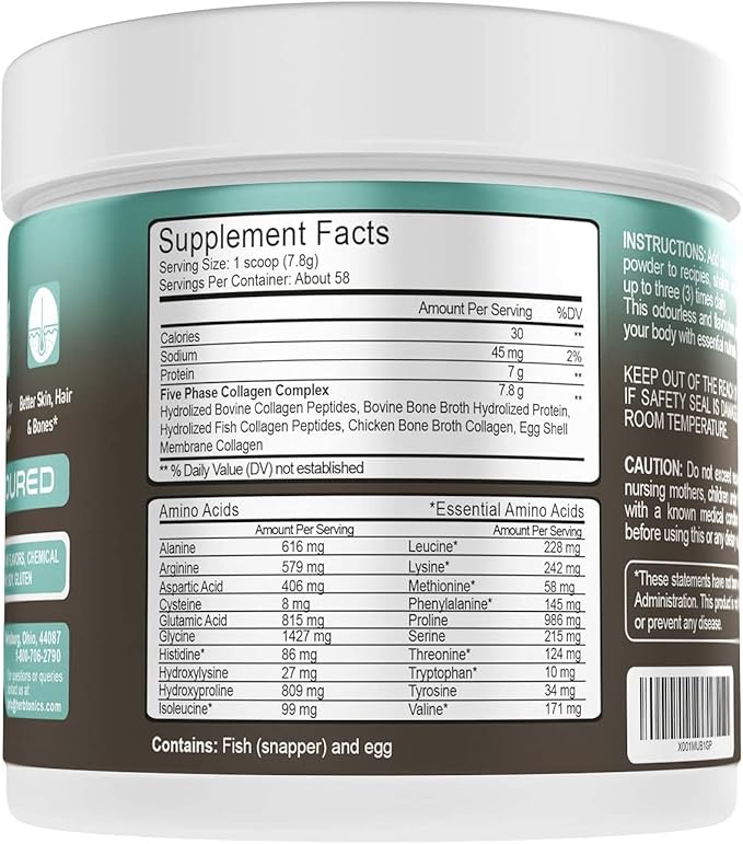 Herbtonics Multi Collagen Protein Powder Collagen Peptides Type (1,2,3,5 and 10) | All-in-one Bone Broth Collagen Supplement | Grass-Fed Chicken, Wild Fish, Egg Hydrolyzed Collagen Bovine