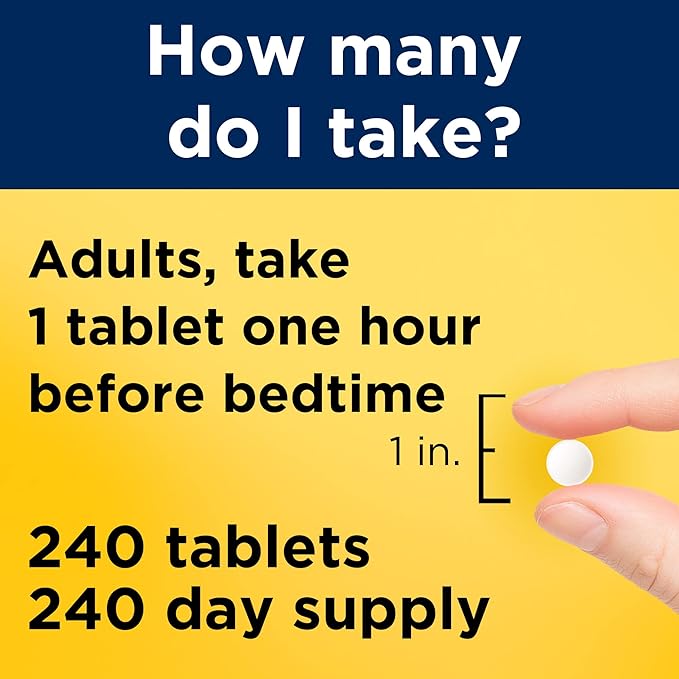 Nature Made Melatonin 3mg Sleep Aids for Adults, 100% Drug Free Sleep Aid, Sleep Supplements, 240 Tablets, 240 Day Supply