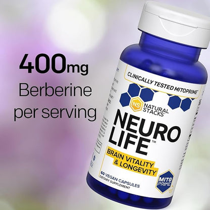 NATURAL STACKS NeuroLife & Resveratrol Supplement Bundle - Supports Longevity & Brain Aging* - 120 Capsules