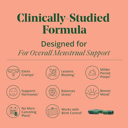 PMS & Period Relief - Menstrual Cramp Relief: No More Period Cramps, Mood Swings, or Bloating. PMS Supplement for Happy Hormones and Period Relief. (40 Count)