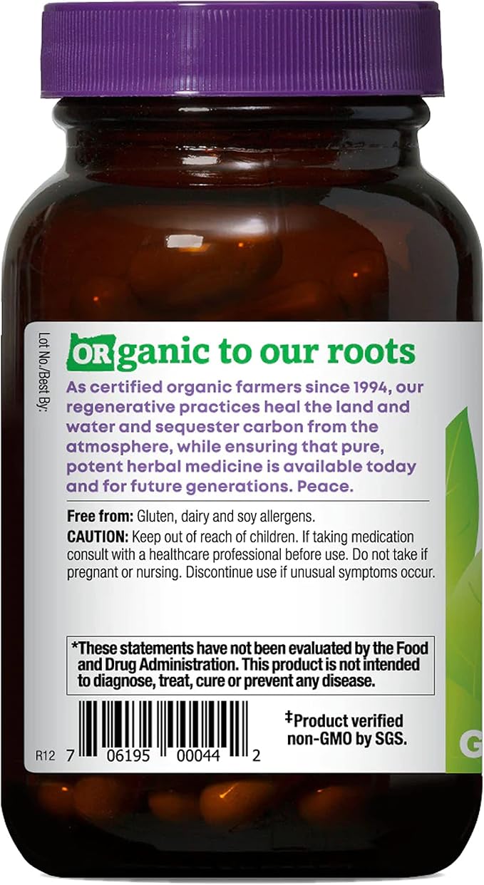 Oregon's Wild Harvest Cascara Sagrada Capsules - Organic Herbal Natural Laxative for Short-Term Constipation Relief