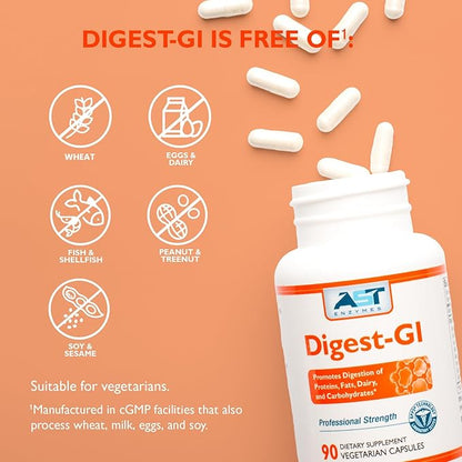 Digest-GI Digestive Enzyme - (90 x 2) Vegetarian Capsules-Digestion and Bloating Relief for Women and Men