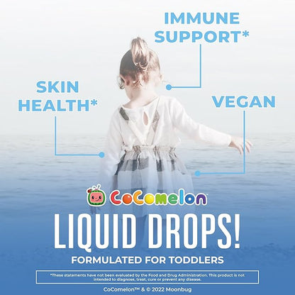 MaryRuth Organics Cocomelon Toddler Liquid Zinc | Sugar Free | USDA Organic | Kids Zinc Sulfate for Ages 1-3 | Immune Support Supplement for Children | Vegan | Non-GMO | Gluten Free | 1 Fl Oz