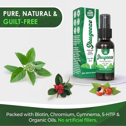Sugar Craving Suppressant Mint Oral Spray - Fast-Acting, All-Natural Formula with Gymnema Sylvestre Extract - Sugar Blocker Supplement for Appetite Control - 1 oz