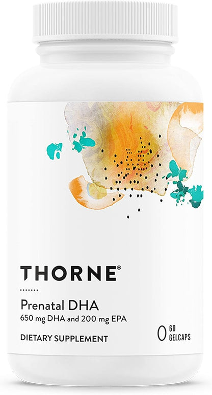 THORNE Prenatal DHA - 650 mg DHA and 200 mg of EPA - Supports Baby’s Brain and Nervous System Development from Pregnancy to Nursing* - 60 Capsules