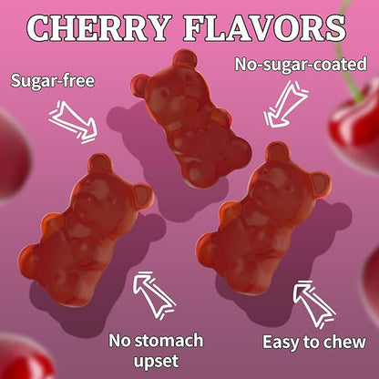 Tart Cherry Iron Supplement for Women & Men, Iron Gummies with Calcium, Zinc, Folate & Vitamin C & B12 for Immune Support, (60 Count) - Sugar Free,Vegan