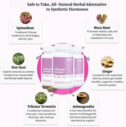 GleeFull Over 30 Hormone Support - Menopause Supplements for Women - Hormone Balance for Women - Hot Flash Relief - Menopause Support