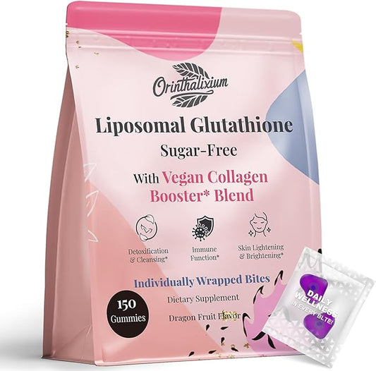Liposomal Glutathione Gummies 1000MG - Reduced L-Glutathione for Antioxidant - Sugar Free Glutathione Supplement with Vitamin C, Vegan Collagen Gummies for Liver Detox, Glowing Skin - 150 Gummies