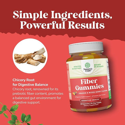 Tasty Prebiotic Fiber Gummies for Adults - High Fiber Supplement Gummies Vitamins for Adults with Prebiotic Soluble Chicory Root for Immunity and Digestive Support - Non GMO Vegan Halal 60 Count