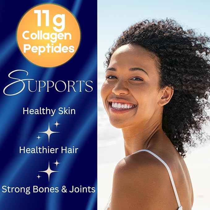Quick Dissolving Collagen Peptides Powder - Supports Healthy Hair, Skin, Nails, & Joints, Type I &III, Unflavored, 41 Servings, 16 OZ